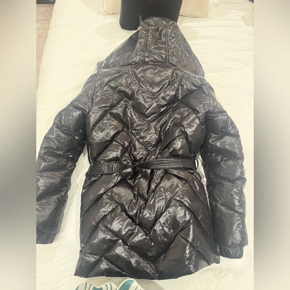 Michael Kors Glossy Black Quilted Puffer Coat - Picture 3 of 3